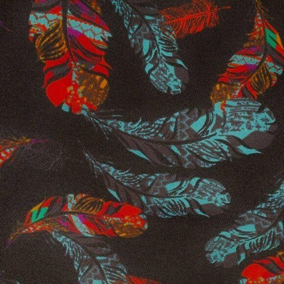 LuLaRoe CASSIE Pencil Skirt Black Boho Feathers Ostrich NWT Medium M LLR HTF - Picture 2 of 5